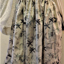 ヤシの木柄　ギャザースカート 1枚目の画像