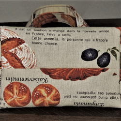 ミニトートバッグ　パン柄　内ポケット１つ 4枚目の画像