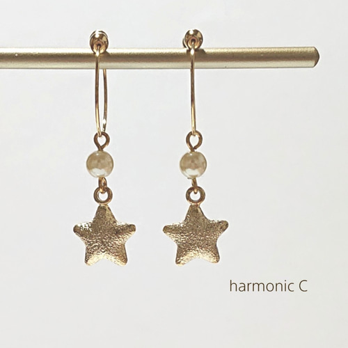 ﾋﾟｱｽ風ｲﾔﾘﾝｸﾞ 星／G イヤリング・ノンホールピアス harmonic C 通販