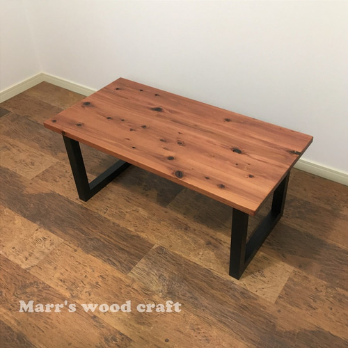 国産杉の無垢材を使ったローテーブル 45x90cm オイル仕上げ チェリー色