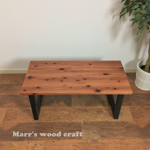 国産杉の無垢材を使ったローテーブル 45x90cm オイル仕上げ チェリー色