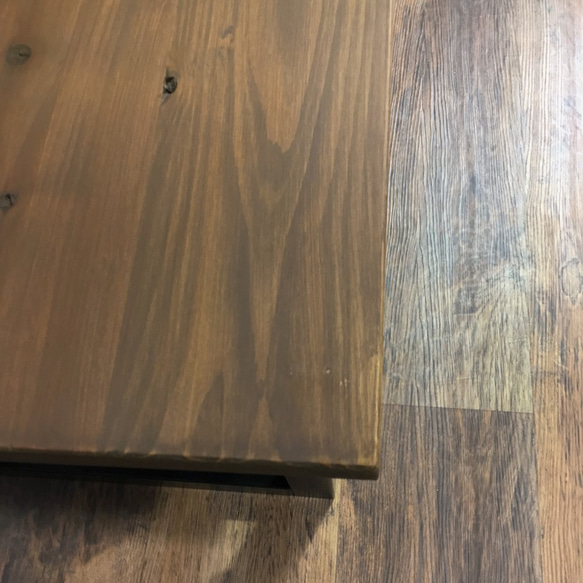 【Creema限定　送料無料】杉の無垢材を使ったローテーブル　45ｘ90cm　チーク色 4枚目の画像