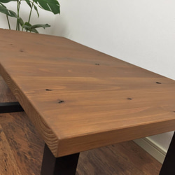 【Creema限定　送料無料】杉の無垢材を使ったローテーブル　45ｘ90cm　横目　チーク色 2枚目の画像