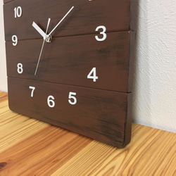 アンティーク調壁掛け時計　ブラウン　シャビーなビンテージ風クロック 3枚目の画像