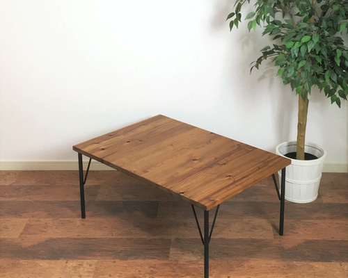 国産杉の無垢材ローデスク 60x90 高さ40cm オイル仕上げ ダーク