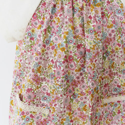 120☆短袖罩衫，像衣服（也穿著罩衫）☆粉色花朵圖案 第3張的照片