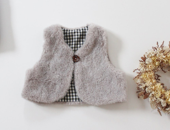 Creema限量幸運袋[可用80-120尺寸] Fox Fur的蓬鬆背心，圍巾和獎勵 第4張的照片
