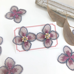 刺繍レース紫陽花(グレーピンク)♡ 1枚目の画像