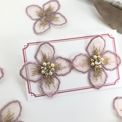 刺繍レース紫陽花(ピンクゴールド)♡ 2枚目の画像