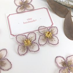 刺繍レース紫陽花(ピンクゴールド)♡ 3枚目の画像