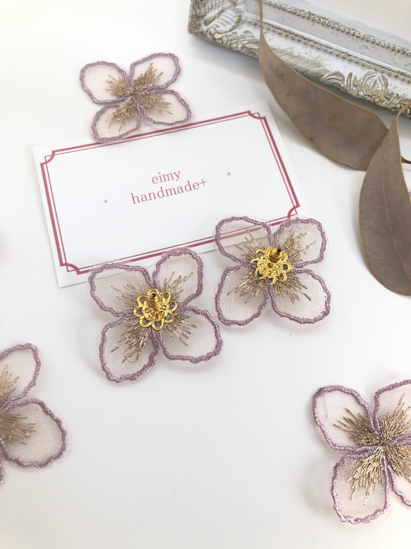 刺繍レース紫陽花(ピンクゴールド)♡ 3枚目の画像