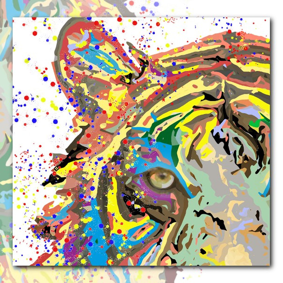 iPhone Android筆記本類型智能手機套Tiger Colorful [免費送貨] 第2張的照片