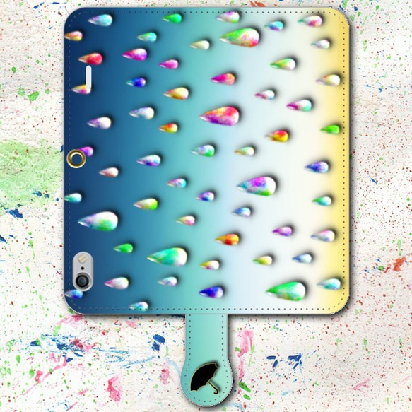iPhone Android筆記本類型智能手機保護殼Rain Colorful [免費送貨] 第3張的照片
