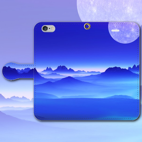 iPhone Android筆記本電腦類型智能手機保護殼Scenic Moon Blue ver。[免費送貨] 第1張的照片