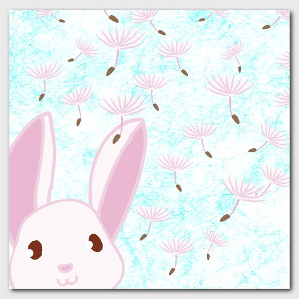 iPhone Android筆記本類型智能手機保護殼Rabbit Dandelion Cute Blue ver。[免費送貨] 第2張的照片