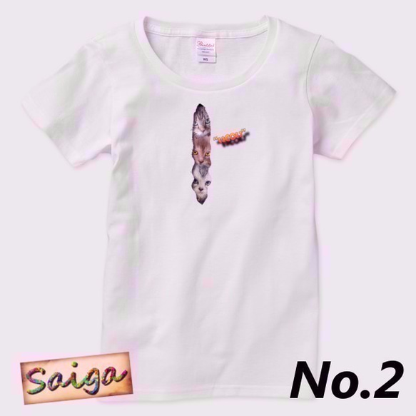 Tシャツ メンズ レディース 猫 可愛い サイズ選択可 【送料無料】 3枚目の画像