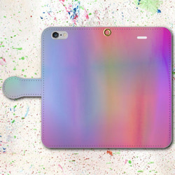 iPhone Android的筆記本型手機殼彩虹極光免費送貨 第1張的照片