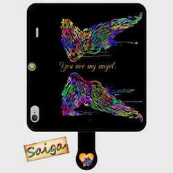 iPhone Android的筆記本型手機殼天使的翅膀免費送貨 第5張的照片