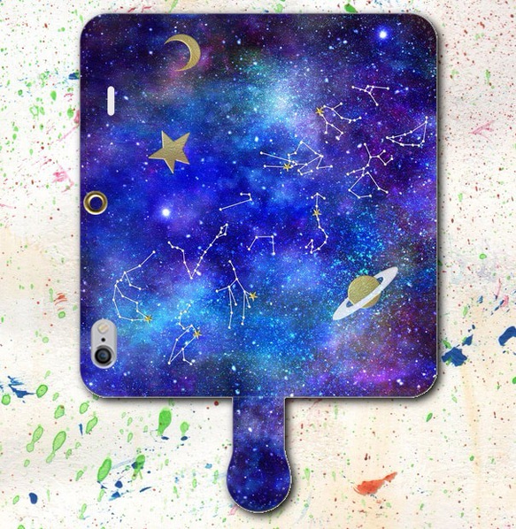 iPhone Android的筆記本型手機殼 12星座宇宙免費送貨 第3張的照片