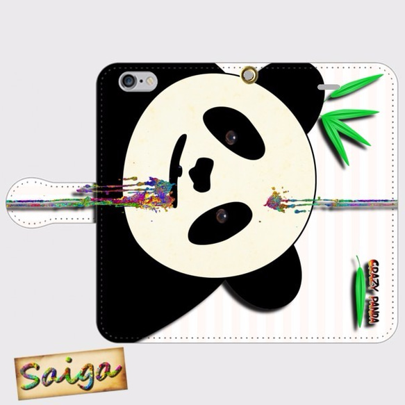 iPhone Android的筆記本型手機殼熊貓熊貓免費送貨 第3張的照片