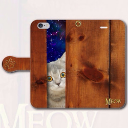 iPhone Android的筆記本型手機殼可愛的貓免費送貨 第1張的照片