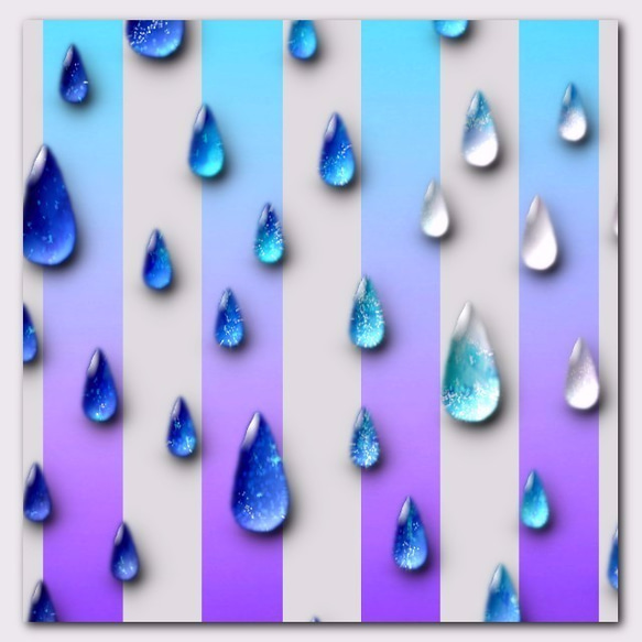 iPhone Android 手帳型スマホケース 雨 ブルー【送料無料】 2枚目の画像