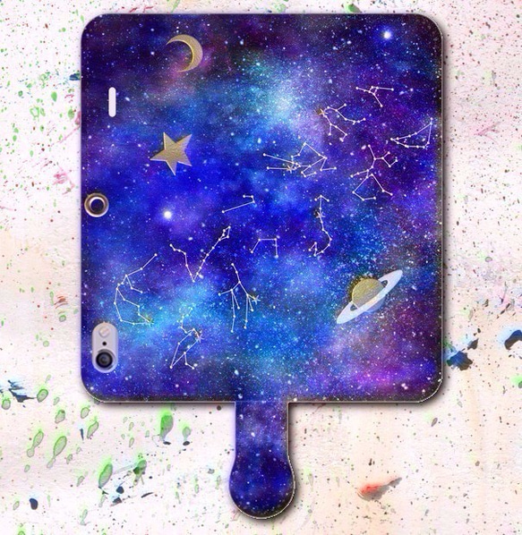 iPhone Android 手帳型スマホケース 12星座 宇宙【送料無料】 3枚目の画像