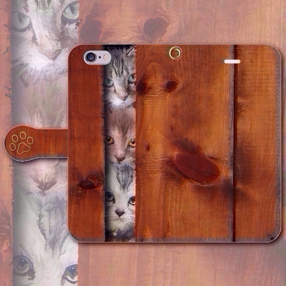 iPhone Android筆記本類型智能手機保護套貓咪可愛[免費送貨] 第1張的照片