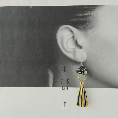 再36　フリンジ　ベージュ　ピアス　イヤリング　タッセル　オルテガ　ハンドメイド it-631059233cd84-1200.jpg