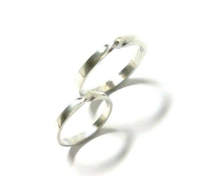 捻り入り シルバー ペアリング 3ｍｍ幅