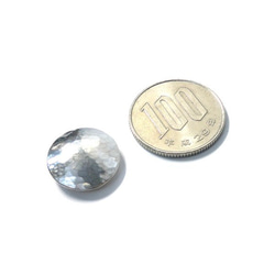 槌目模様のシルバーコンチョ レザークラフト金具　silver925 直径15ｍｍ 2枚目の画像
