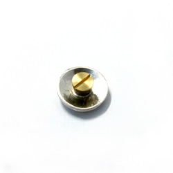 槌目模様のシルバーコンチョ レザークラフト金具　silver925 直径15ｍｍ 4枚目の画像