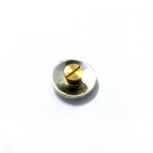 槌目模様のシルバーコンチョ レザークラフト金具 silver925 直径15mm