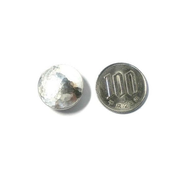 コンチョ レザークラフト金具　silver925 槌目模様 20mm 3枚目の画像