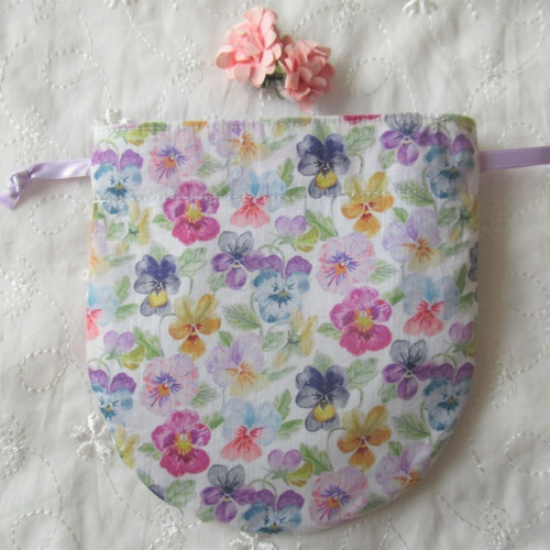 新品】ハンドメイドリバティシンクオブミーカラフルまんまる巾着巾着