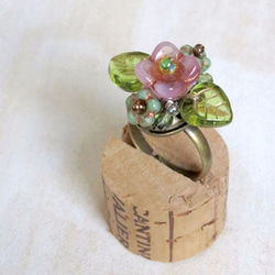 お花の指輪（ミルキーピンク） 3枚目の画像