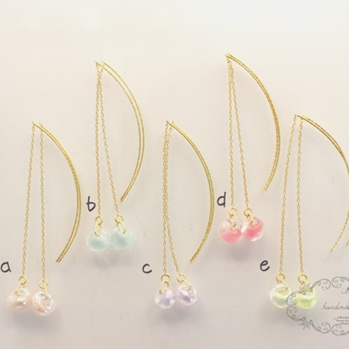 ティアドロップビーズピアス ピアス（フック・チェーン