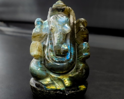 期間限定お値下げ！ ガネーシャ　特大　希少　置物　ラブラドライト ガネーシャ 特大 希少 置物 ラブラドライト