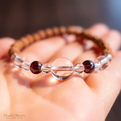 【恋愛成就のお守りをお探しのあなたへ！ガーネット×水晶】レア・希少！極小4mm・5mm・6mm天然石ルドラクシャブレスレ 5枚目の画像