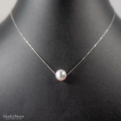 【プラチナ AAA-1 あこや真珠】高品質あこや真珠のひと粒ネックレス・パールネックレス（PT850プラチナチェーン） 3枚目の画像