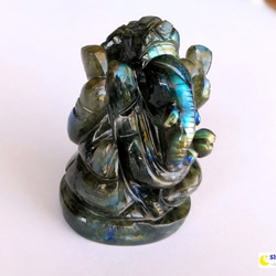 【1点もの！マルチカラーラブラドライト6】天然石彫刻置物・スタチュー・インドの神様・商売繁盛・学問の神様・パワーストーン 6枚目の画像