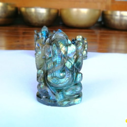 【1点もの！マルチカラーラブラドライト8】天然石彫刻置物・スタチュー・インドの神様・商売繁盛・学問の神様・パワーストーン 6枚目の画像