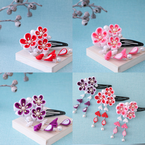 41】つまみ細工七五三ピンク×ラベンダー