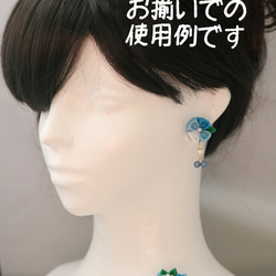 【青系】紫陽花のブローチ つまみ細工 ヘアクリップ 4枚目の画像