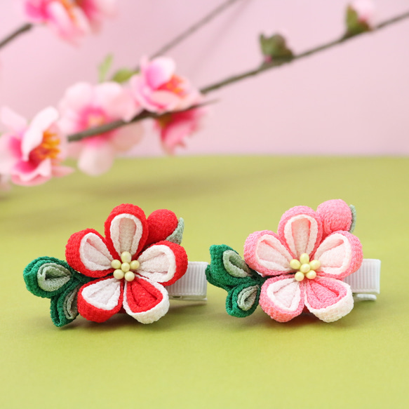 期間限定【桃の花のヘアクリップ】初節句☆ つまみ細工 雑貨・その他