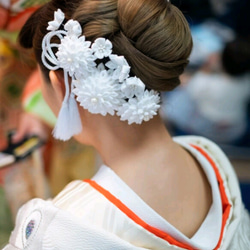 白無垢に【awayuki】つまみ細工の髪飾りセット＊和装のかんざしとして 14枚目の画像