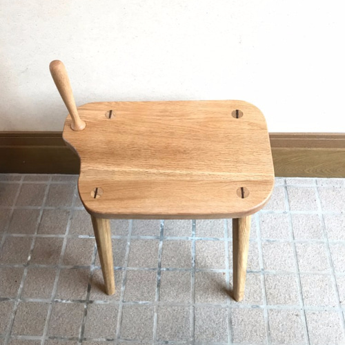 新築祝い・敬老の日・父の日】オーク材 靴べら付き玄関スツール
