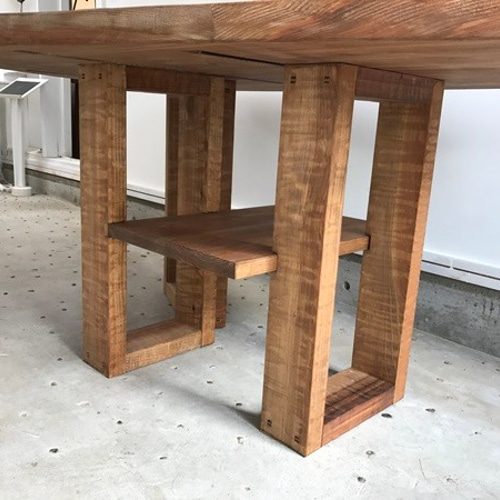 八溝杉175x135cm ボックス脚厚板テーブル(M21type) ダイニングテーブル
