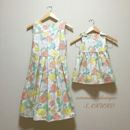 ハンドメイド大人服 子供服( オーダーメイド)親子ワンピース ハンドメイド大人服 子供服( オーダーメイド)親子ワンピース