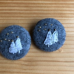 ビーズ刺繍ブローチセットクリスマス　赤 4枚目の画像